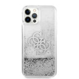 Guess iPhone 12 Pro Max Deksel Liquid Glitter Sølv Klar