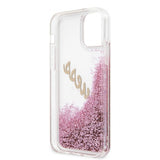 Guess iPhone 12 Pro Max Deksel Liquid Glitter Vintage Rosa