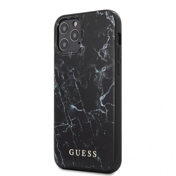 Guess iPhone 12 Pro Max Deksel Marble Cover Svart