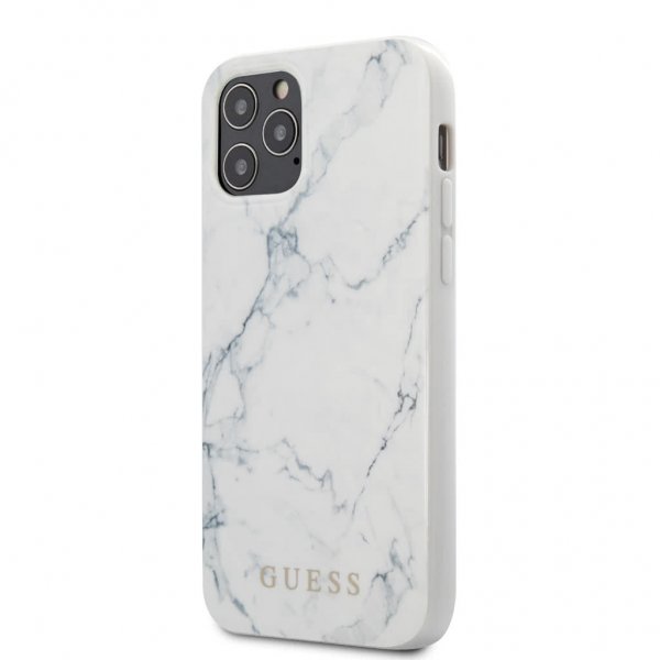 Guess iPhone 12 Pro Max Deksel Marble Cover Hvit