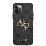 Guess iPhone 12 Pro Max Deksel Metal Logo Grå