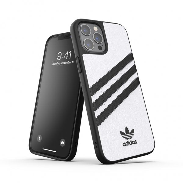 Adidas iPhone 12 Pro Max Deksel Formstøpt Etui PU Hvit