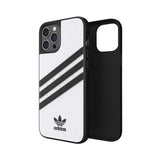 Adidas iPhone 12 Pro Max Deksel Formstøpt Etui PU Hvit