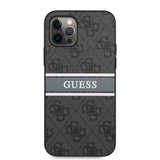 Guess iPhone 12 Pro Max Deksel Printed Stripe Grå