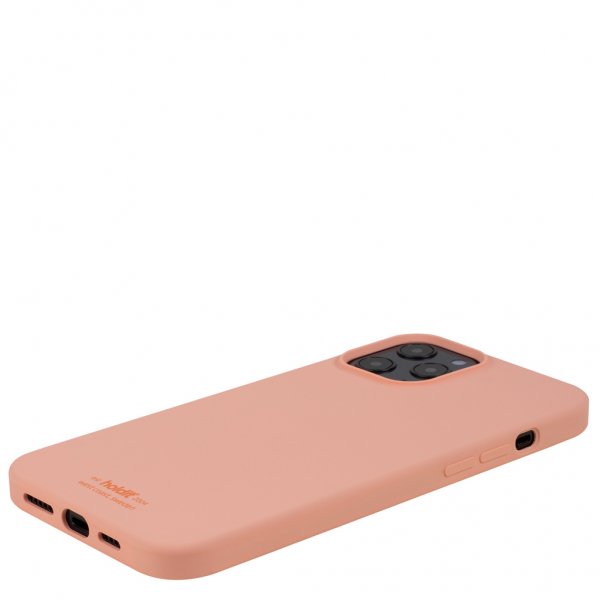holdit iPhone 12 Pro Max Deksel Silikon Pink Peach