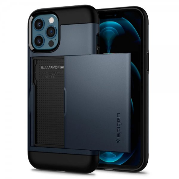 Spigen iPhone 12 Pro Max Deksel Slim Armor CS Metal Slate