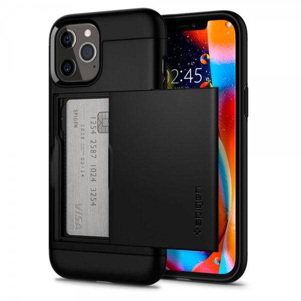 Spigen iPhone 12 Pro Max Deksel Slim Armor CS Svart
