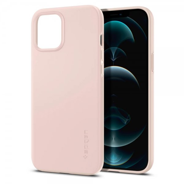 Spigen iPhone 12 Pro Max Deksel Thin Fit Pink Sand