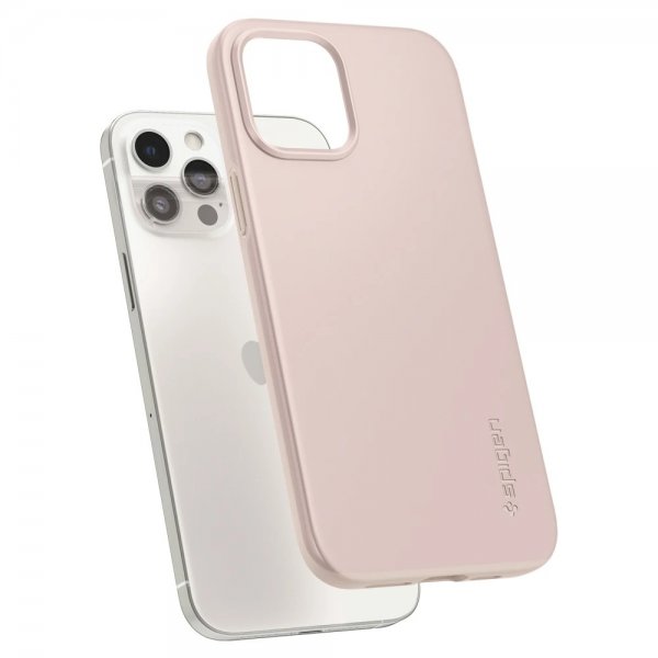 Spigen iPhone 12 Pro Max Deksel Thin Fit Pink Sand