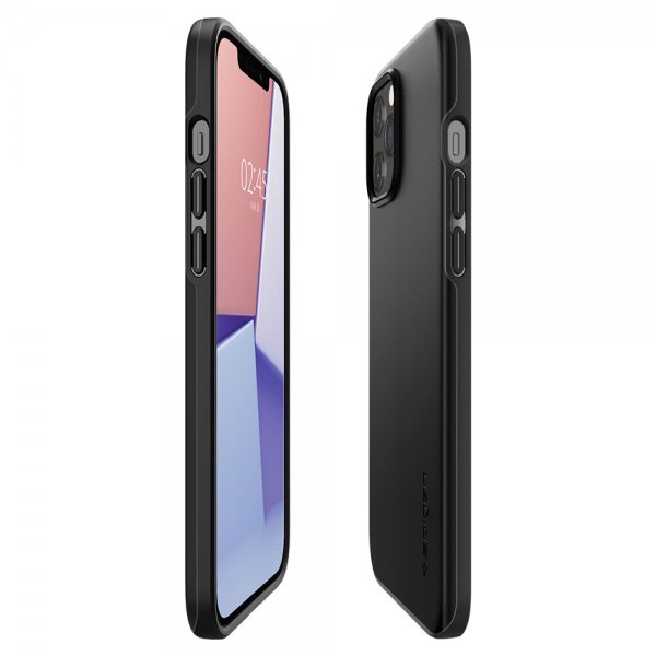 Spigen iPhone 12 Pro Max Deksel Thin Fit Svart