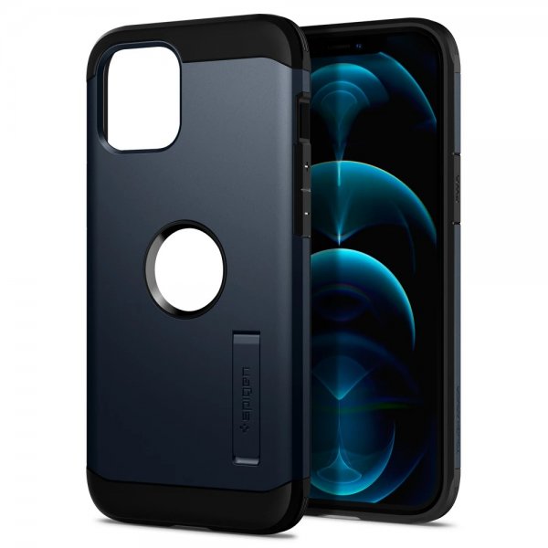 Spigen iPhone 12 Pro Max Deksel Tough Armor Metal Slate