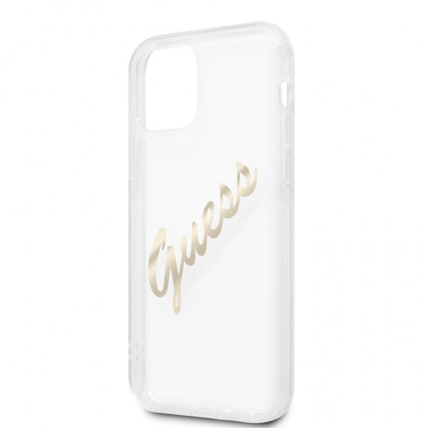 Guess iPhone 12 Pro Max Deksel Vintage Script Gull Klar