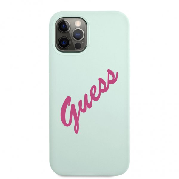 Guess iPhone 12 Pro Max Deksel Vintage Silicone Blå