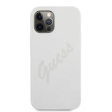 Guess iPhone 12 Pro Max Deksel Vintage Silicone Cream
