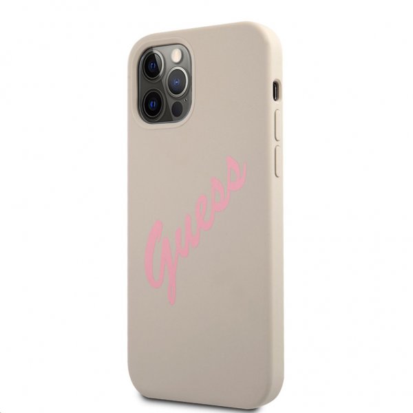 Guess iPhone 12 Pro Max Deksel Vintage Silicone Grå
