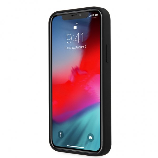 Guess iPhone 12 Pro Max Deksel Vintage Silicone Svart