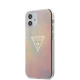 Guess iPhone 12 Mini Deksel Gold Triangle Rosa