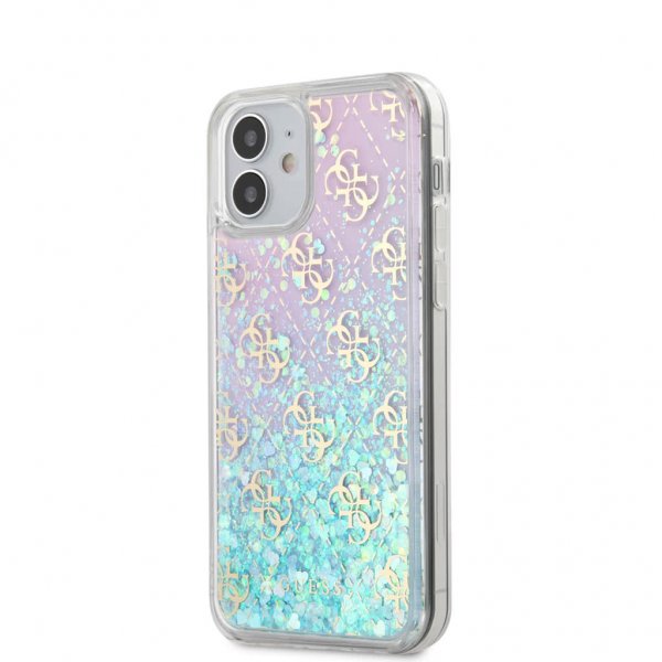 Guess iPhone 12 Mini Deksel Liquid Glitter Iridescent