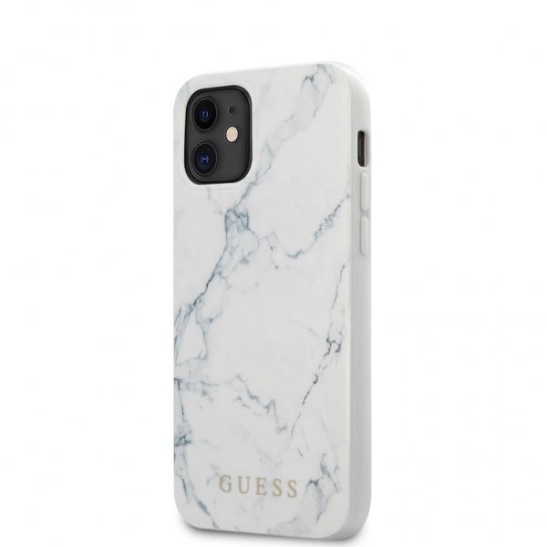 Guess iPhone 12 Mini Deksel Marble Cover Hvit