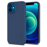 Spigen iPhone 12 Deksel Thin Fit Deep Blue