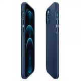 Spigen iPhone 12 Deksel Thin Fit Deep Blue