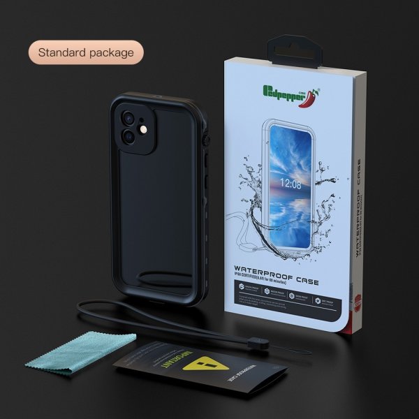 Redpepper iPhone 12 Deksel Vanntett IP68 Svart