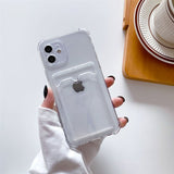 iPhone 12 Deksel Kortholder Støtsikker Transparent