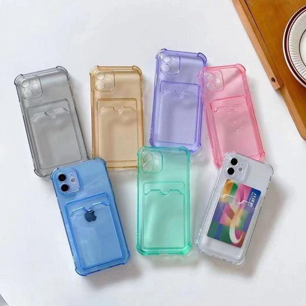 iPhone 12 Deksel Kortholder Støtsikker Transparent