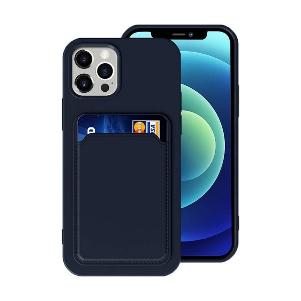 iPhone 12/iPhone 12 Pro Deksel Kortholder Blå