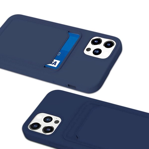 iPhone 12/iPhone 12 Pro Deksel Kortholder Blå