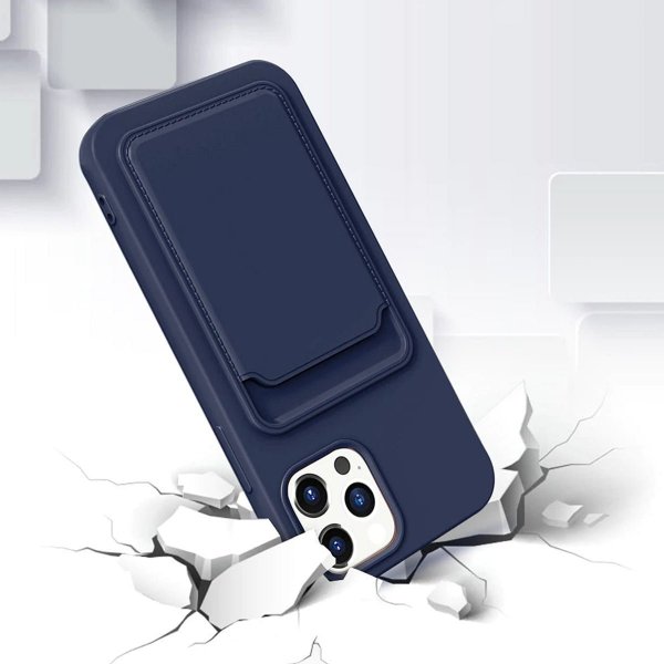 iPhone 12/iPhone 12 Pro Deksel Kortholder Blå