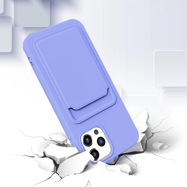iPhone 12/iPhone 12 Pro Deksel Kortholder Lilla