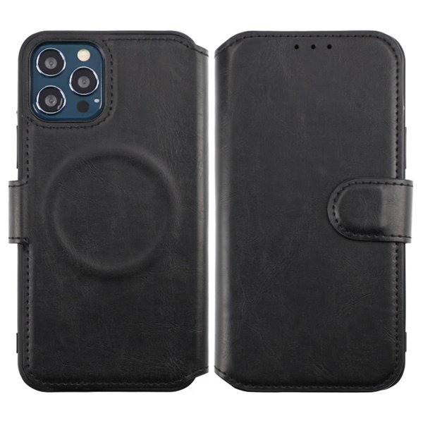 Rvelon iPhone 12/iPhone 12 Pro Etui 4 Kortlomme MagSafe Svart