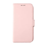 Rvelon iPhone 12/iPhone 12 Pro Etui Ekte skinn Kortlommer Rosa
