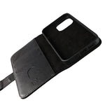 Rvelon iPhone 12/iPhone 12 Pro Etui Ekte skinn Kortlommer Svart