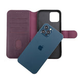 Rvelon iPhone 12/iPhone 12 Pro Etui Detachable Wallet Case Lilla
