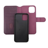 Rvelon iPhone 12/iPhone 12 Pro Etui Detachable Wallet Case Lilla
