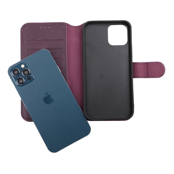 Rvelon iPhone 12/iPhone 12 Pro Etui Detachable Wallet Case Lilla