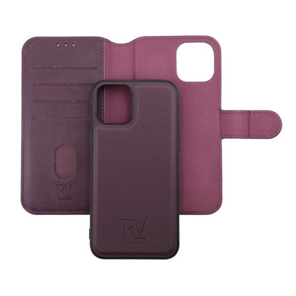 Rvelon iPhone 12/iPhone 12 Pro Etui Detachable Wallet Case Lilla