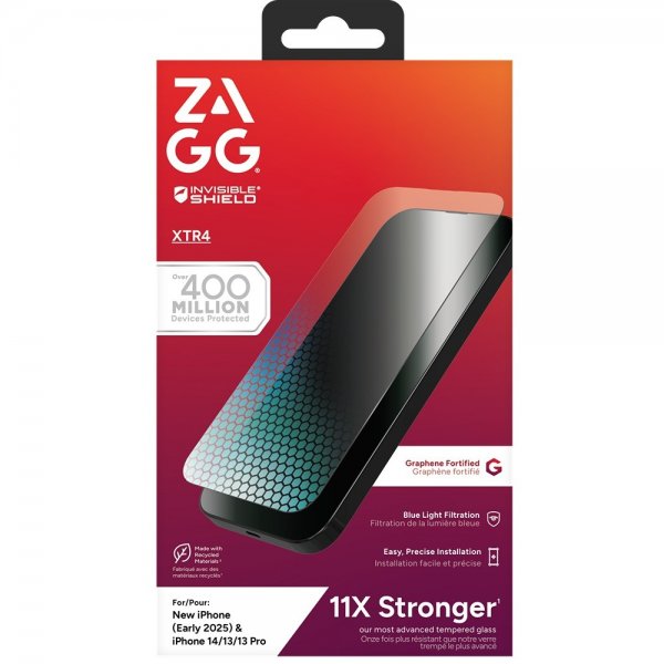Zagg InvisibleShield iPhone 13/13 Pro/14/16e/17e Skjermbeskytter Glass XTR4