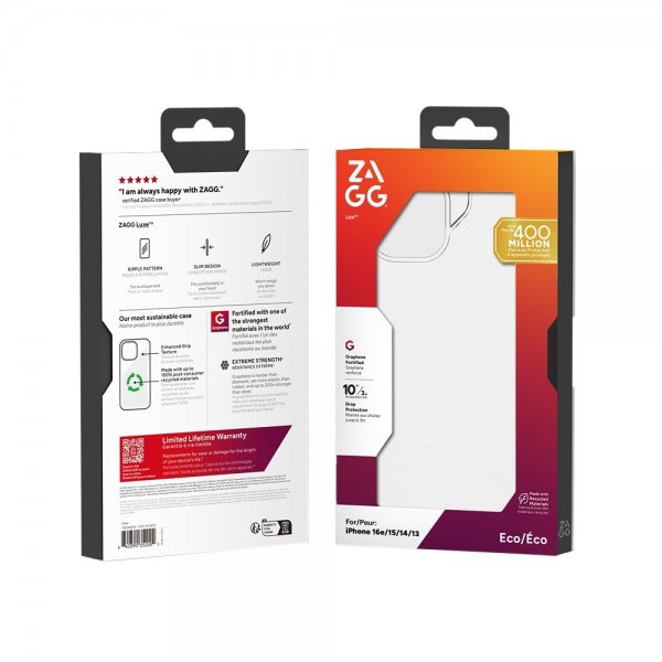 Zagg iPhone 13/14/15/16e/17e Deksel Luxe Transparent