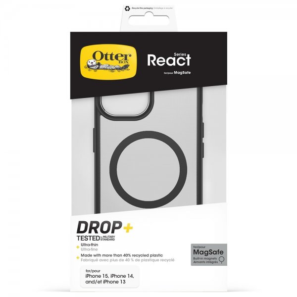 Otterbox iPhone 13/14/15/16e/17e Deksel React MagSafe Black Crystal