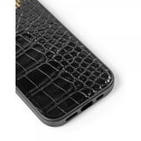 Ideal of Sweden iPhone 13/14/15/16e/17e Deksel Vegan Leather Case MagSafe Black Croco
