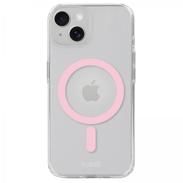 holdit iPhone 13/14/15 Deksel MagSafe Case Rosa Transparent