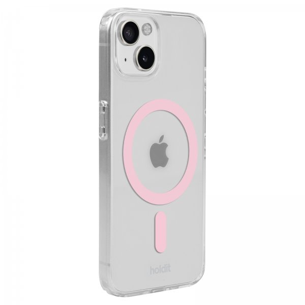 holdit iPhone 13/14/15 Deksel MagSafe Case Rosa Transparent