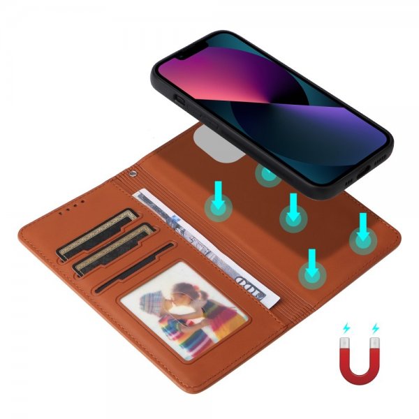Betopnice iPhone 13 Etui Avtagbart Deksel 005 Brun