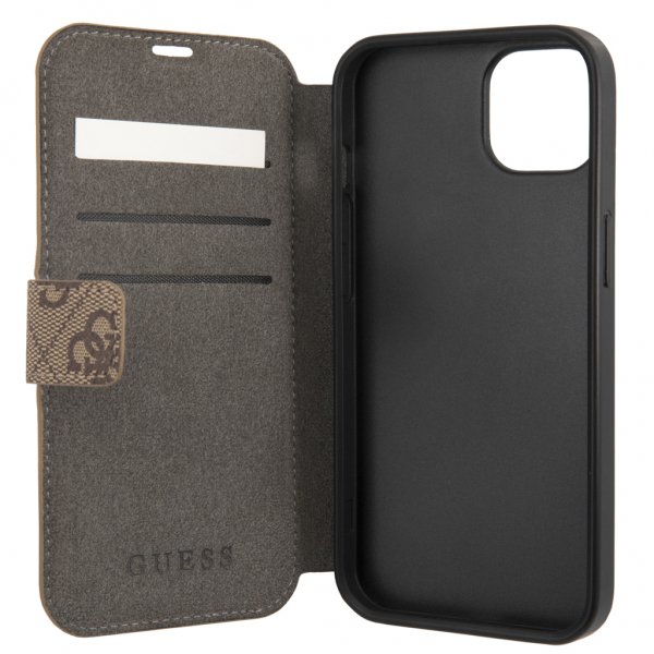 Guess iPhone 13 Etui Metal Logo Brun