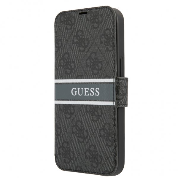 Guess iPhone 13 Etui Printed Stripe Grå