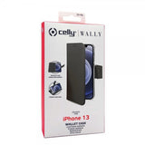 Celly iPhone 13 Etui Wally Wallet Case Svart
