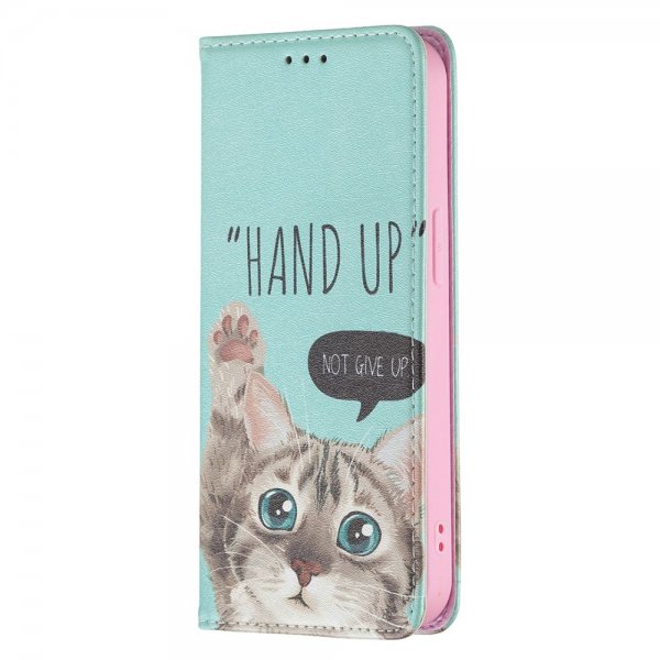 iPhone 13 Pro Etui Flip Motiv Hand Up Not Give Up